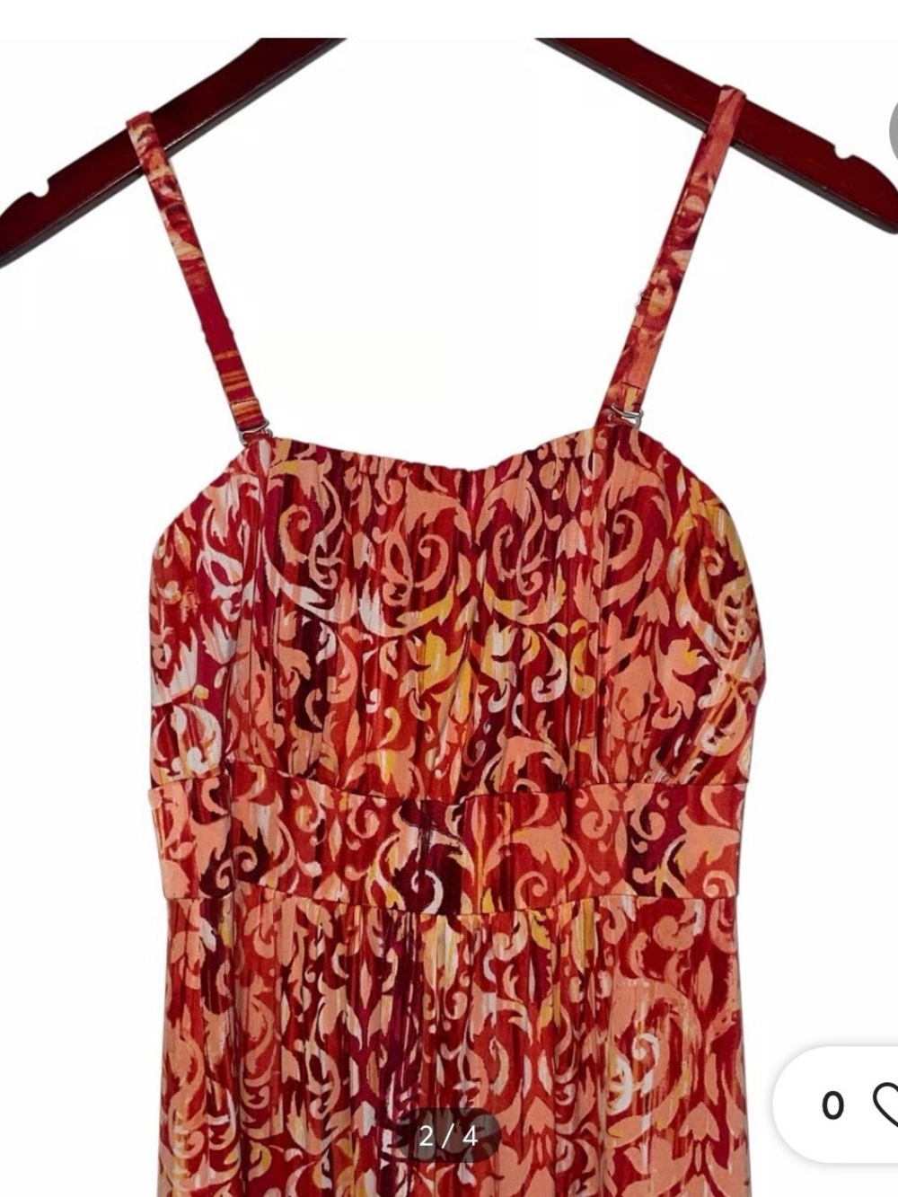 Soma maxi dress convertible strapless tapestry summer vacation orange red NWT - Picture 6 of 9